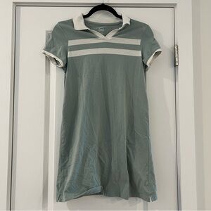 Sage Green and Cream Collared Dress